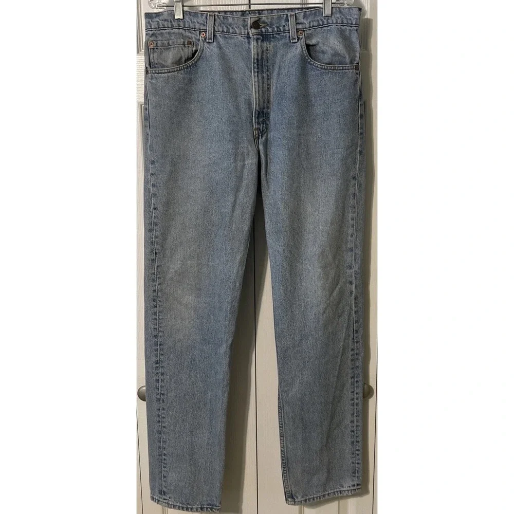 Vintage Levi's 505 Red Tab Regular Fit Straight Leg Blue Jeans Size 36x34, USA